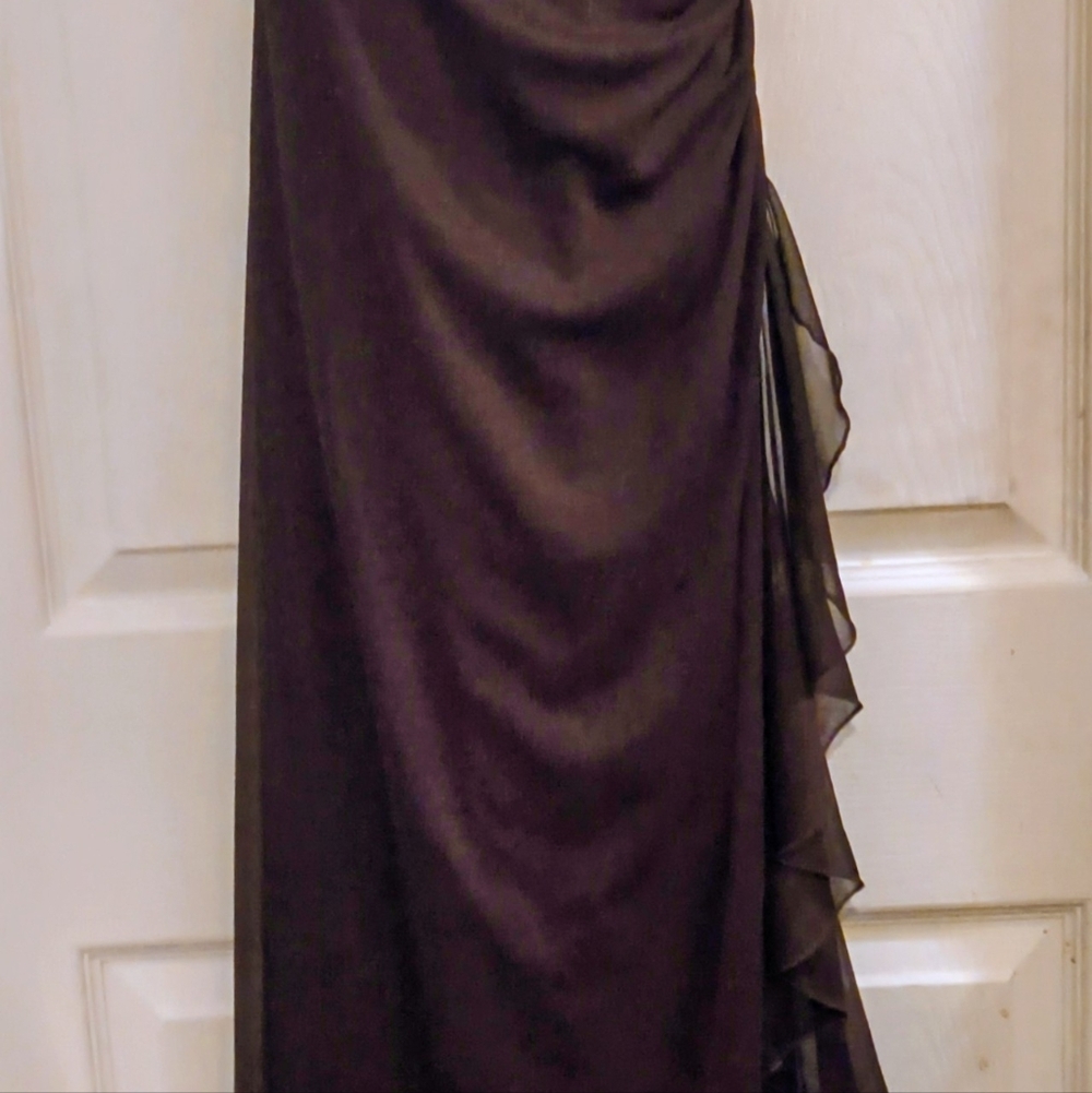 Vintage City Trianglew Chico Elegant Brown Beaded Evening Gown S - Picture 5 of 6